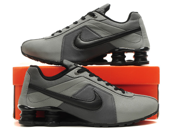 Nike Shox R4 Grey Black Black Big Swoosh - Click Image to Close