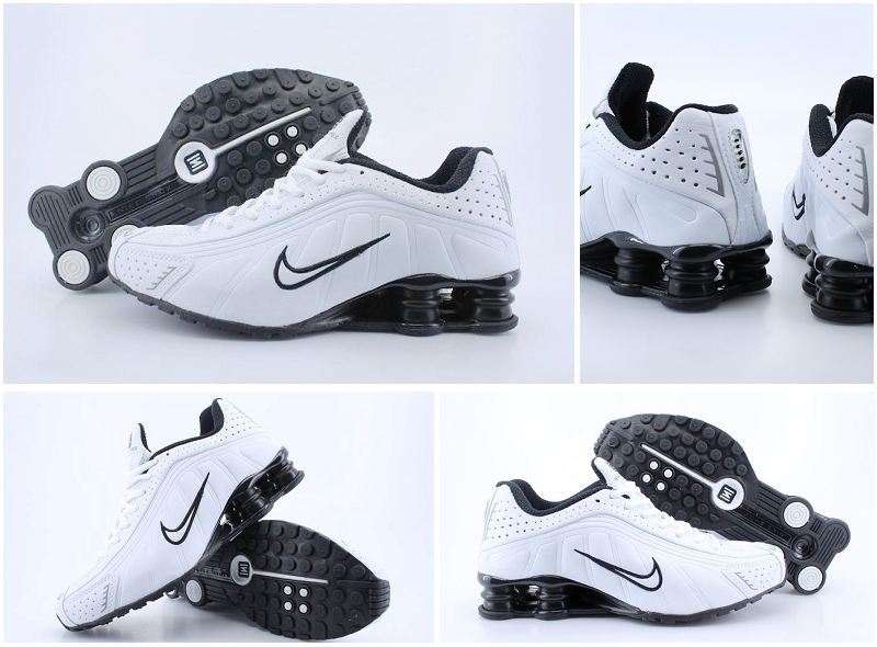 Nike Shox R4 Shoes White Black - Click Image to Close