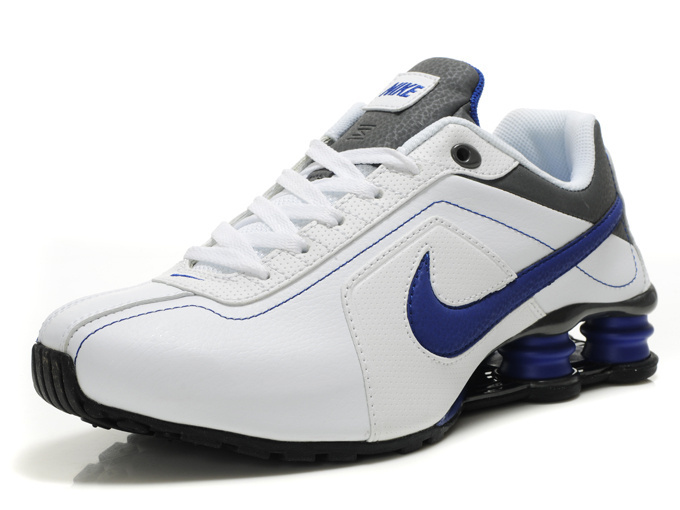 Nike Shox R4 White Black Blue - Click Image to Close