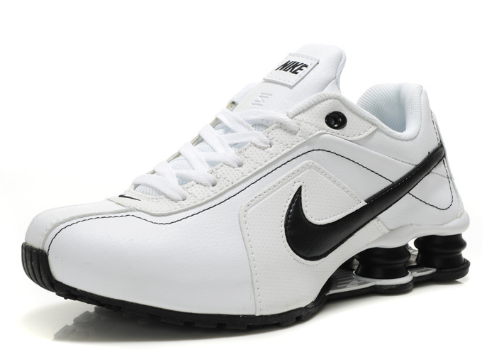 Nike Shox R4 White Black Logo - Click Image to Close