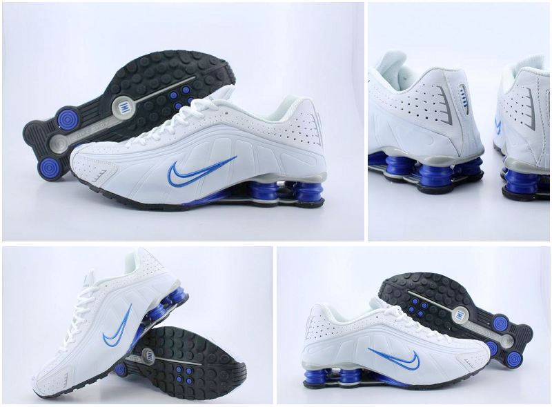 Nike Shox R4 White Blue - Click Image to Close