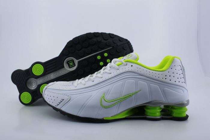 Nike Shox R4 White Fluorscent Green - Click Image to Close