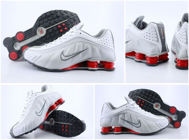 Nike Shox R4 White Red Grey - Click Image to Close