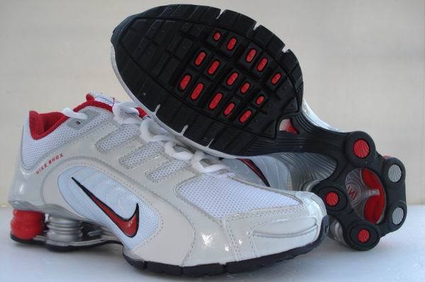 Nike Shox R5 White Red Shoes - Click Image to Close