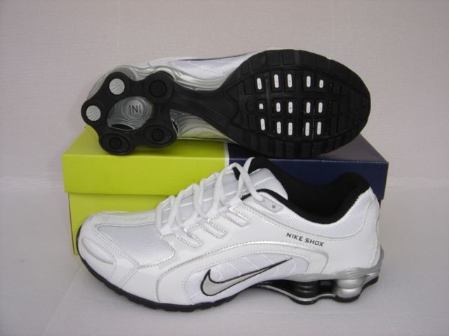 Nike Shox R5 White Silver Shoes - Click Image to Close