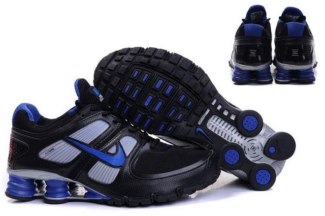 Nike Shox R6 Black Blue Shoes - Click Image to Close