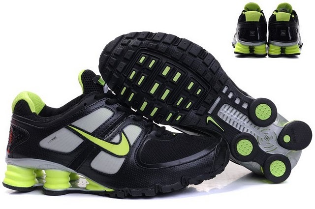 Nike Shox R6 Black Green Grey Shoes