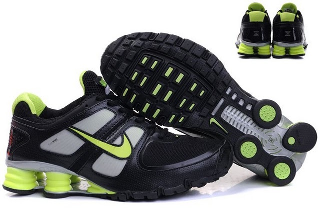 Nike Shox R6 Black Green Grey Shoes - Click Image to Close