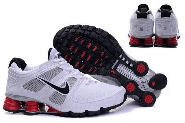 Nike Shox R6 White Black Red Shoes - Click Image to Close