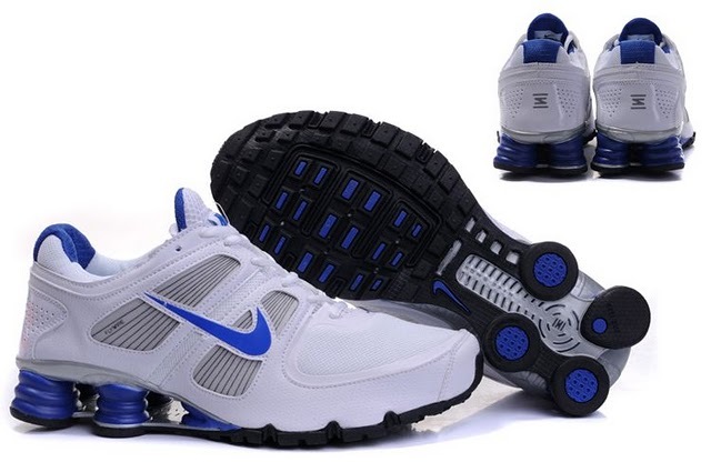 Nike Shox R6 White Blue Black Shoes - Click Image to Close