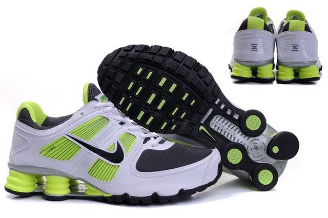 Nike Shox R6 White Green Black Shoes - Click Image to Close