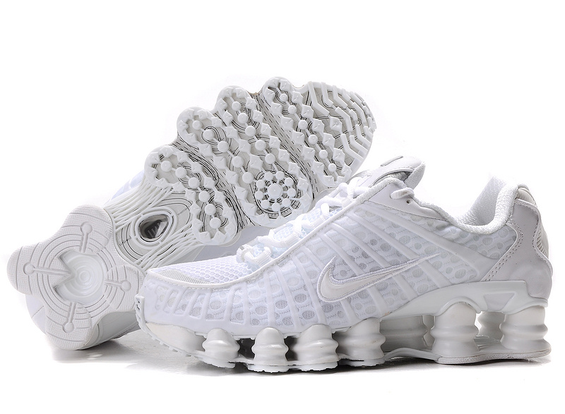 Nike Shox TL1 All White Shoes For Women - Click Image to Close