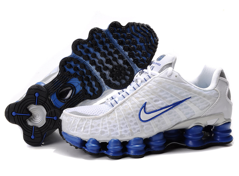 Nike Shox TL1 White Blue Shoes - Click Image to Close