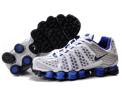 Mens Nike Shox TL3 Shoes White Blue - Click Image to Close