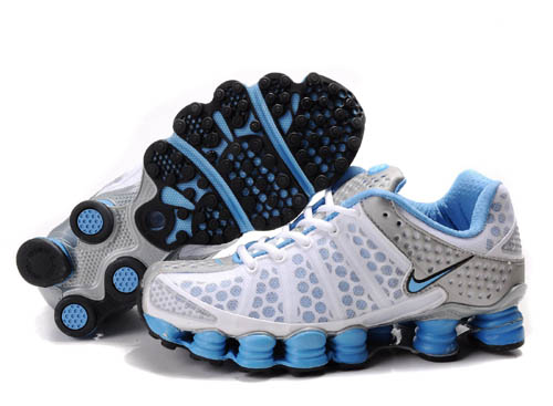 Womens Nike Shox TL3 Shoes White Blue - Click Image to Close