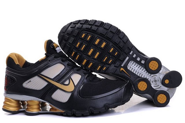 Mens Nike Shox Turbo+ 11 Shoes Black Gold - Click Image to Close