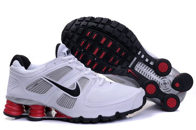 Mens Nike Shox Turbo+ 11 Shoes White Red - Click Image to Close