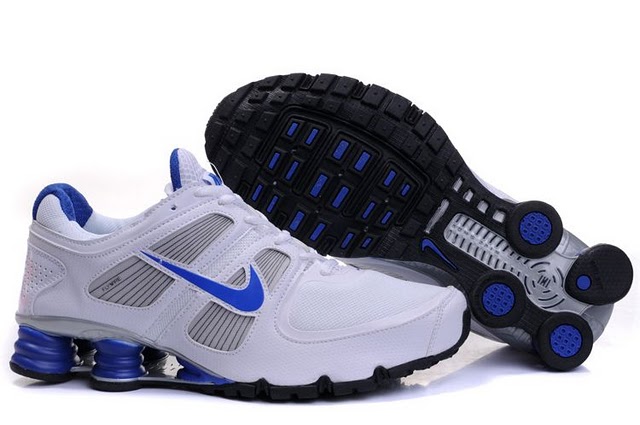 Mens Nike Shox Turbo+ 11 Shoes White Blue - Click Image to Close