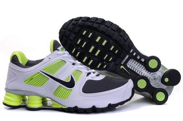 Mens Nike Shox Turbo+ 11 Shoes White Green - Click Image to Close