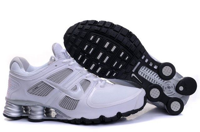 Mens Nike Shox Turbo+ 11 Shoes White Silver - Click Image to Close