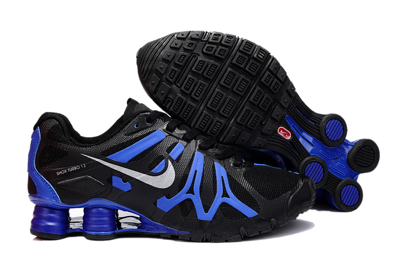 Nike Shox Turbo+13 Black Blue White Shoes - Click Image to Close