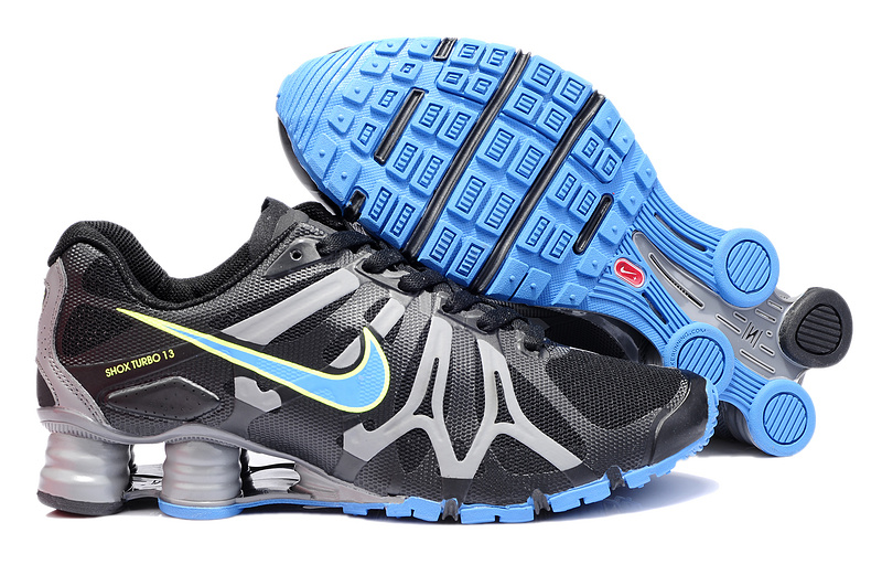 Nike Shox Turbo+13 Black Grey Blue Shoes - Click Image to Close