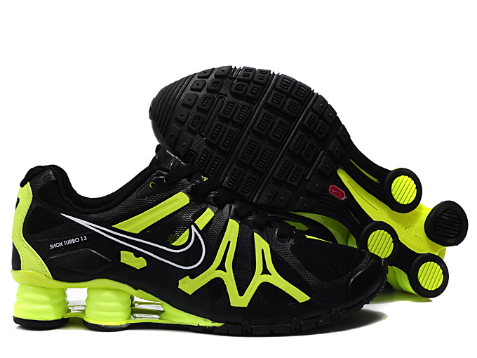 Nike Shox Turbo+13 Black Volt Shoes - Click Image to Close