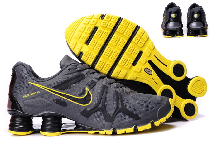 Nike Shox Turbo+13 Grey Black Yellow Shoes - Click Image to Close