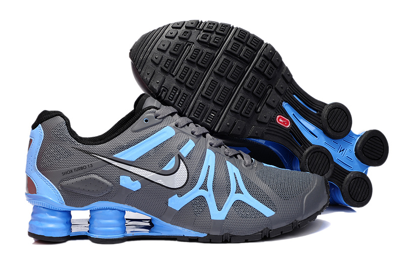 Nike Shox Turbo+13 Grey Blue Shoes - Click Image to Close