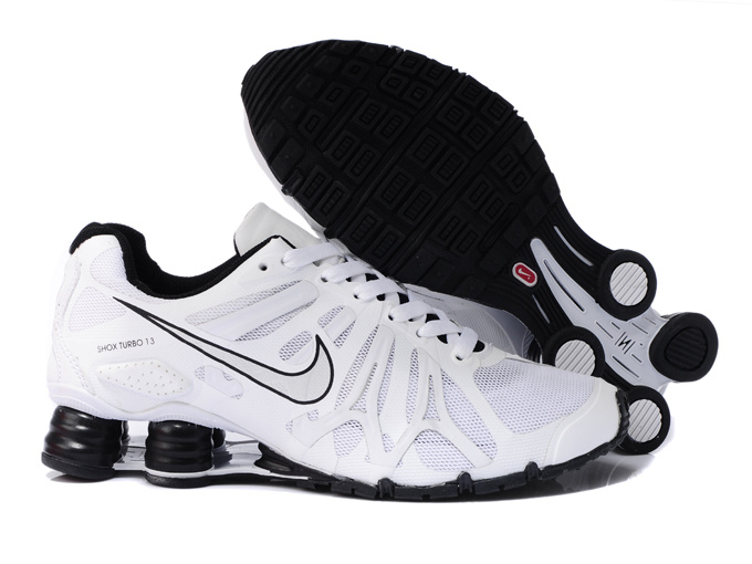 Nike Shox Turbo+13 White Black Shoes - Click Image to Close