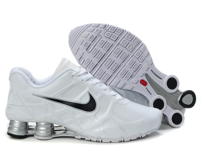 Nike Shox Turbo 12 All White Black Shoes