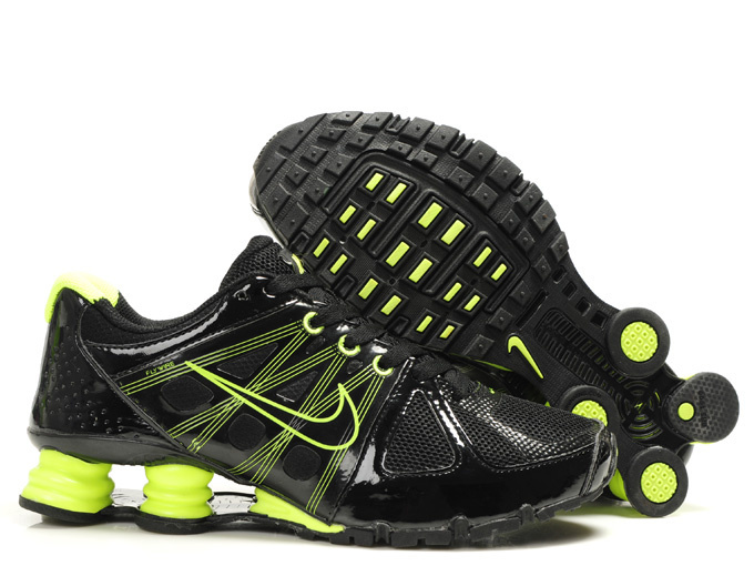 Nike Shox Turbo 2 Shoes Black Fluorscent Green For Men - Click Image to Close