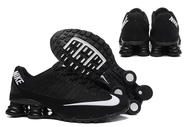 Nike Shox Turbo 21 All Black White Shoes - Click Image to Close