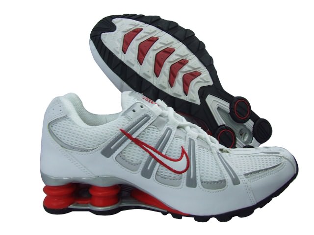 Nike Shox Turbo Men's Shoes White Grey Red - Click Image to Close