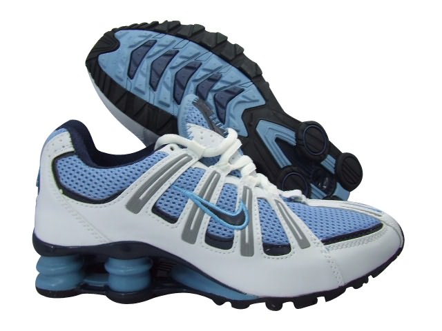 Nike Shox Turbo Womens Running Shoe White Blue Grey - Click Image to Close