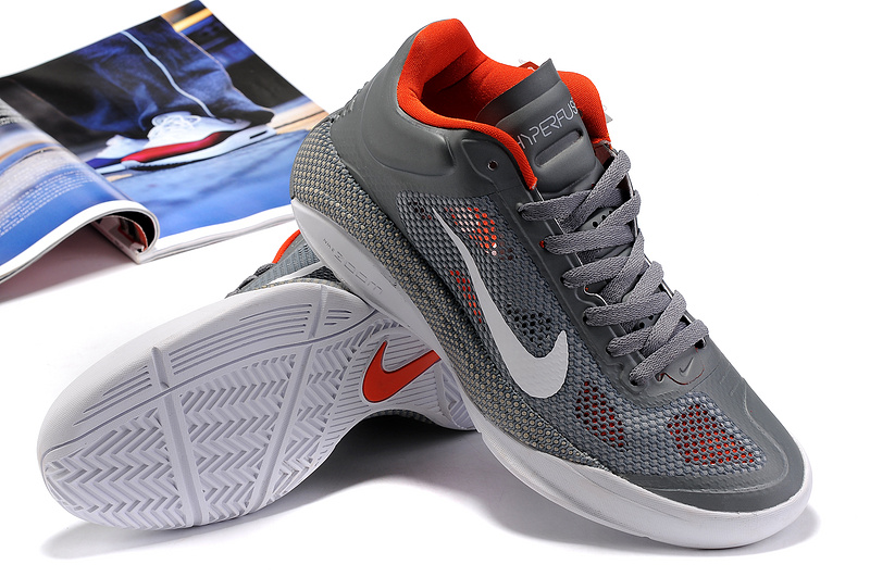 2014 Nike Hyperdunk XDR Low Grey White Orange - Click Image to Close