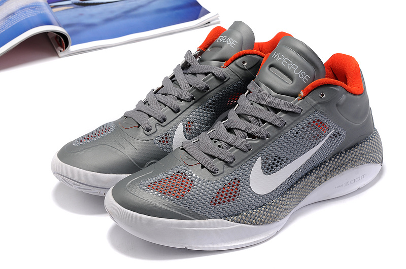 2014 Nike Hyperdunk XDR Low Grey White Orange - Click Image to Close