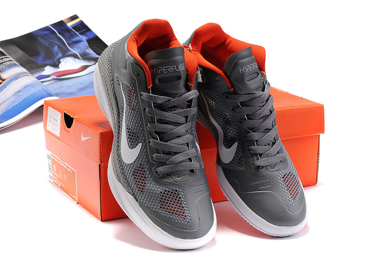 2014 Nike Hyperdunk XDR Low Grey White Orange - Click Image to Close