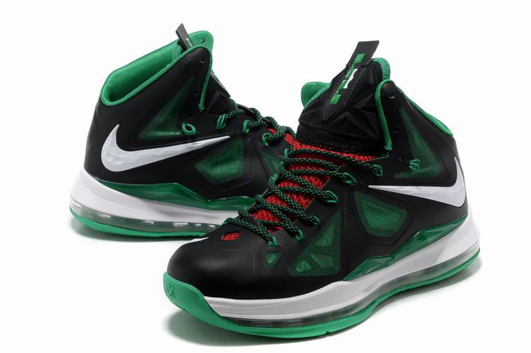 Nike Lebron James 10 Shoes Black Green White