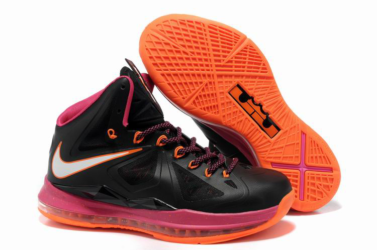 Nike Lebron James 10 Shoes Black Pink Orange