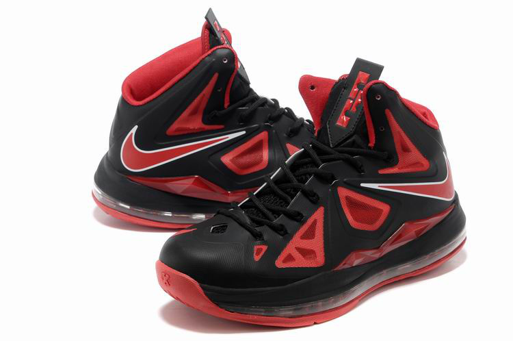 Nike Lebron James 10 Shoes Black Red - Click Image to Close