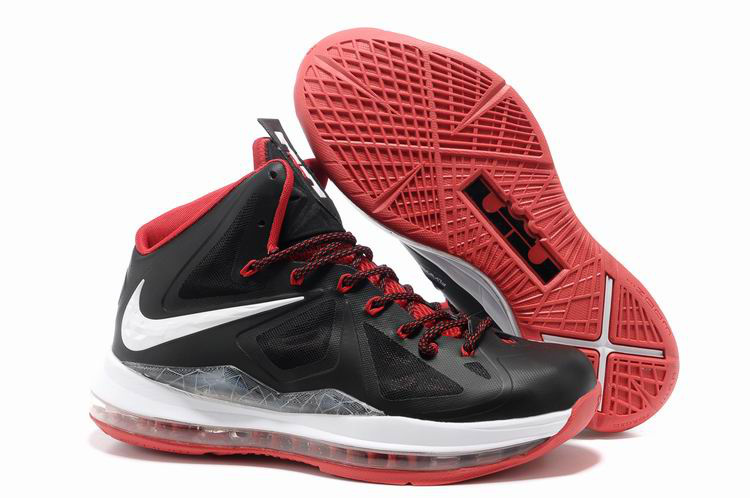 Nike Lebron James 10 Shoes Black White Red