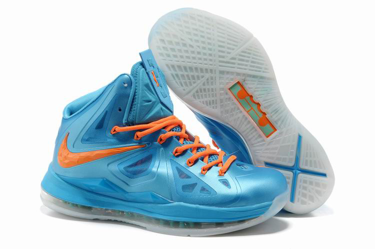 Nike Lebron James 10 Shoes Blue Orange