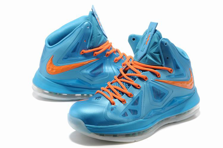 Nike Lebron James 10 Shoes Blue Orange - Click Image to Close
