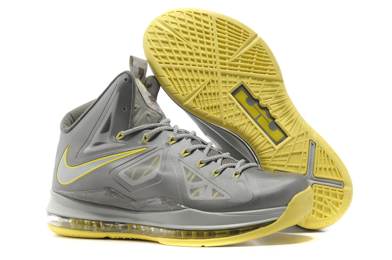 Lebron James 10 Shoes Grey Yellow - Click Image to Close