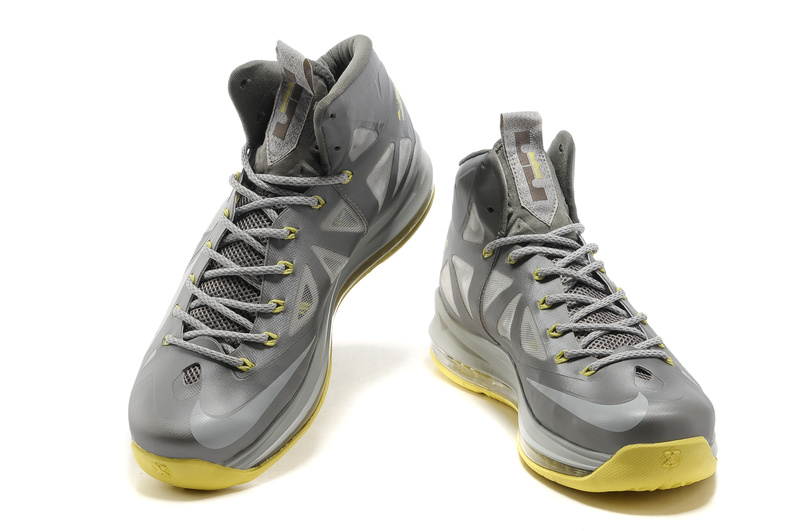 Lebron James 10 Shoes Grey Yellow - Click Image to Close