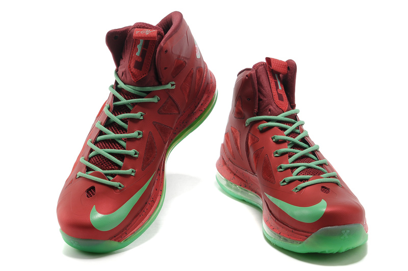 Lebron James 10 Shoes Red Green - Click Image to Close
