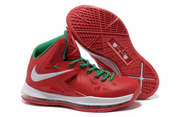 Lebron James 10 Shoes Red White Green