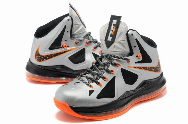 Lebron James 10 Shoes White Black Orange