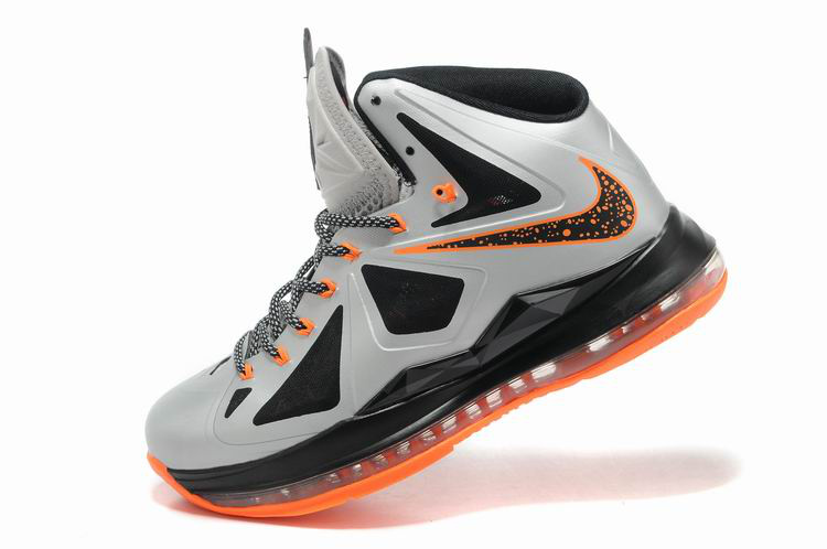 Lebron James 10 Shoes White Black Orange - Click Image to Close